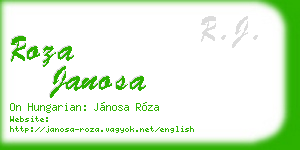 roza janosa business card